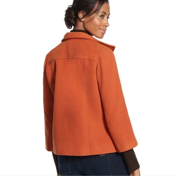 Chico's russet orange swing jacket smooth plush 3/4 sleeve. - Picture 4 of 17